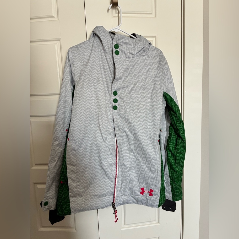 Under Armour Gray, Green and pink Ski Jacket